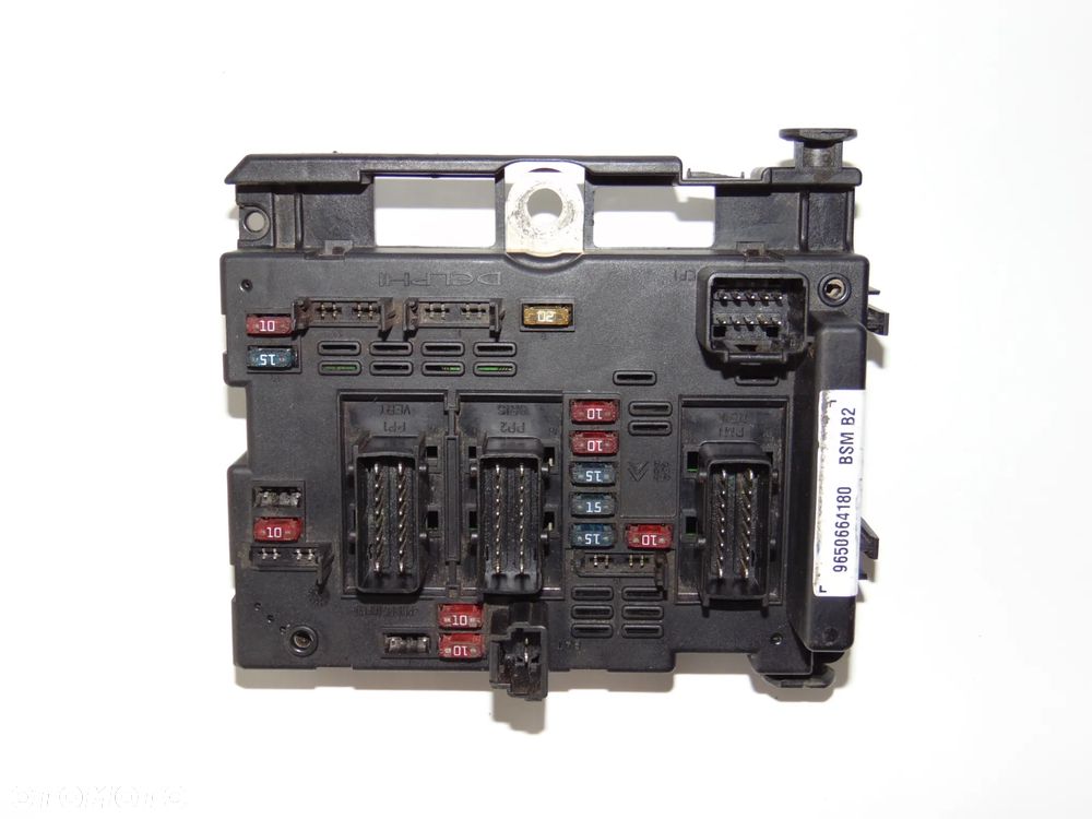 Moduł sterownik BSM skrzynka puszka bezpieczników 9650664180 Citroen C2 C3 C5 Berlingo I Xsara Picasso Peugeot 206 307 Partner - 4