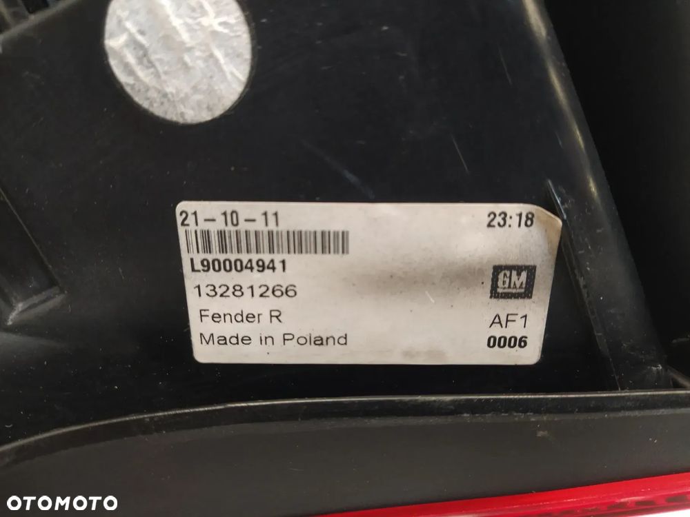OPEL ASTRA J GTC OPC LAMPA TYŁ TYLNA LEWA PRAWA W BŁOTNIK  BŁOTNIKA ORYGINAŁ - 17