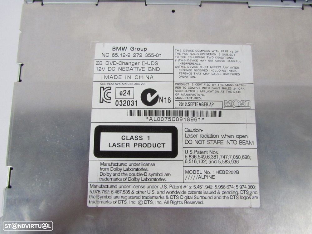 SELECTOR DVD SEMI-NOVO/ ORIGINAL BMW 7 (F01, F02, F03, F04)/BMW 5 Gran Turismo (... - 2