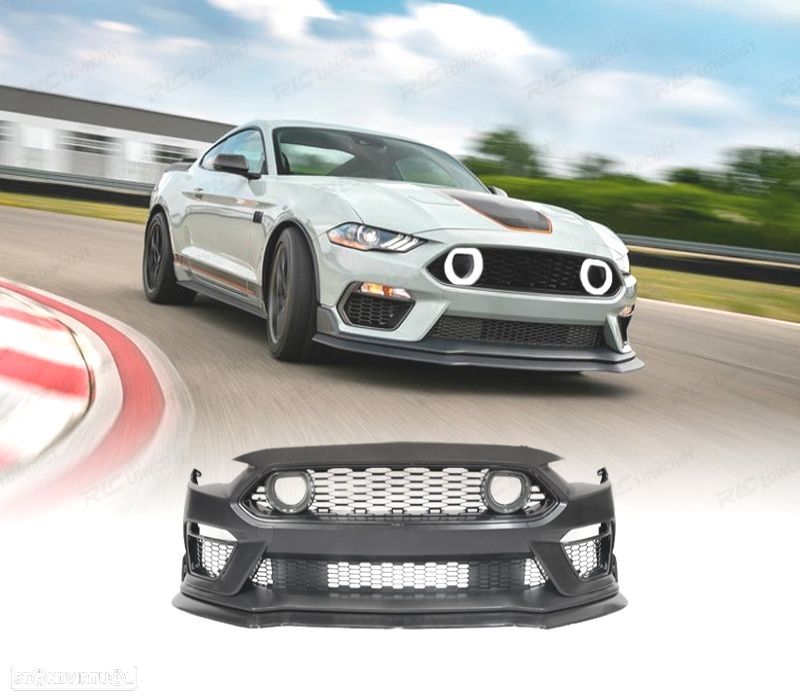 PARA-CHOQUES FRONTAL FORD MUSTANG 18-22 LOOK MACH 1 GRELHA LUZ LED - 1