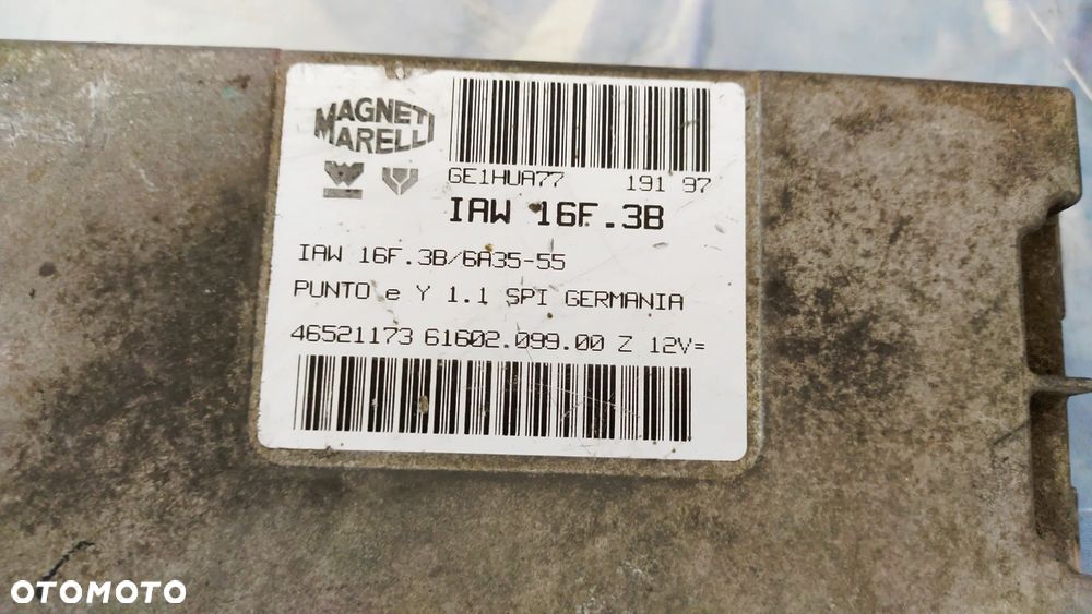 KOMPUTER STEROWNIK SILNIKA FIAT PUNTO 1.1 MAGNETI MARELLI IAW 16F.3B, IAW16F3B, - 2