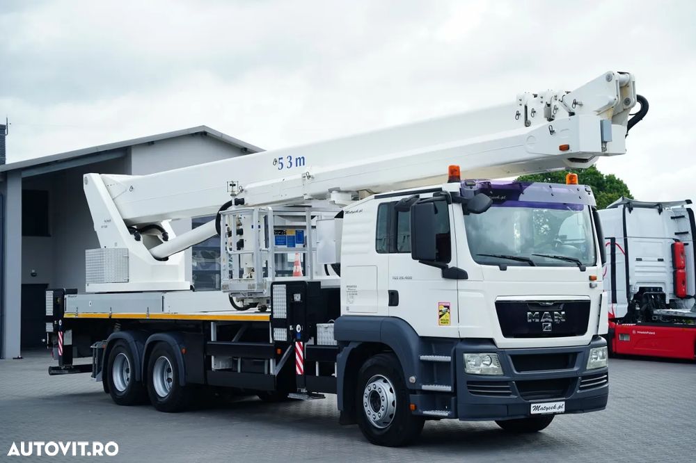 MAN TGS 26.400 / Platformă de lucru aeriană / 6x4 / PALFINGER WT 530 / ÎNĂLȚIME DE LUCRU 53 M / / CAPACITATE DE RIDICARE 600 KG - 5 PERSOANE / MANUALĂ - 16