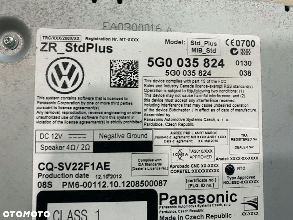 VW GOLF RADIO EKRAN 5G0035824 5G0035819A 5G0919605 - 4