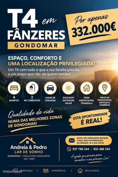 Apartamento T4 em Gondomar (NOVO)