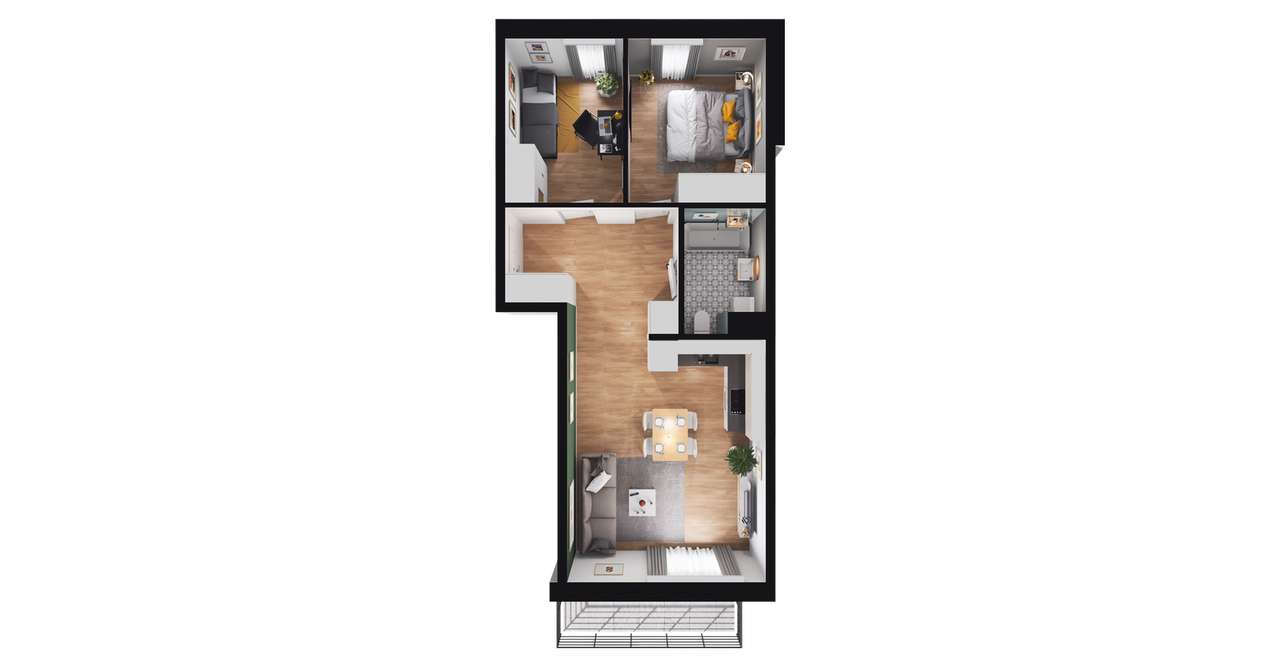 3-pokojowe mieszkanie 53m2 + balkon - Pełny obrazek: 3/24