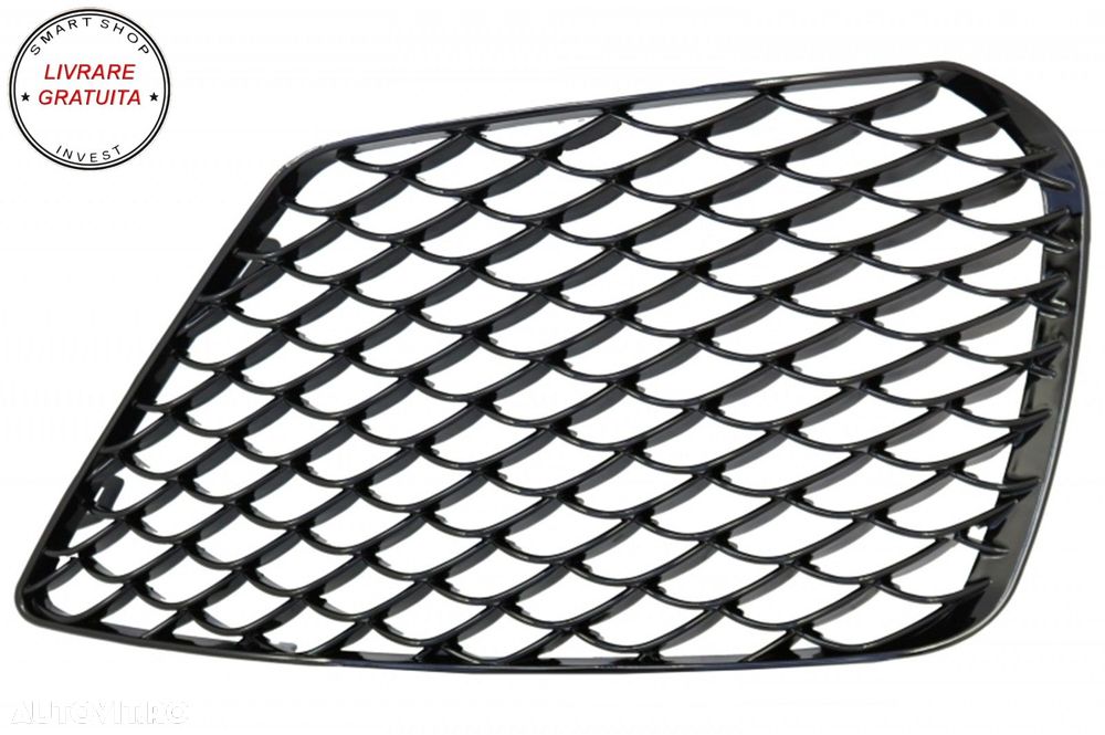 Ansamblu de Grile Bara Fata Mercedes W222 S-Class (2013-2017) S63 Design Negru Luc- livrare gratuita - 4