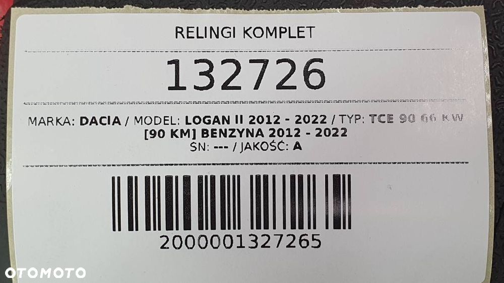 RELINGI KOMPLET DACIA LOGAN MCV II ORYGINAŁ - 7