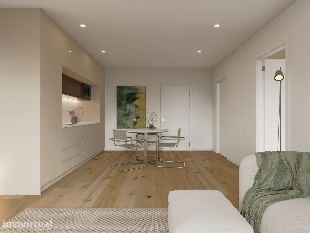 T1 novo no Aura Living, Leiria. Com varanda e estacionamento. - Grande imagem: 5/13