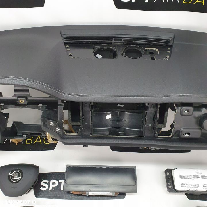 SKODA KODIAQ VRS SKÓRA DESKA ROZDZIELCZA KONSOLA KOKPIT PULPIT PODUSZKI AIRBAG AIR BAG PASY KIT SET - 3