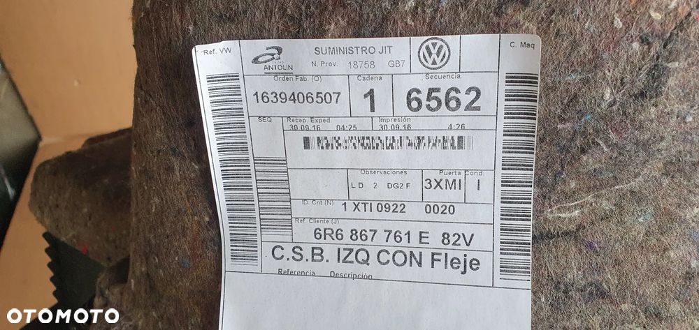 Boczek tapicerka bagażnika lewy tył VW Polo V 6R 6R6867761E 6C6867427A - 6