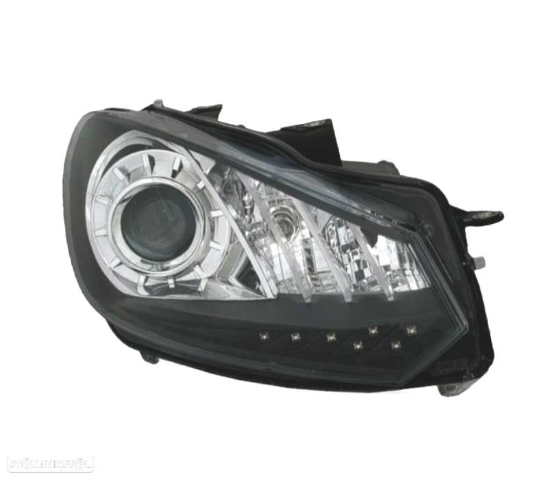 FARÓIS FRENTE LUZ DIURNA VOLKSWAGEN VW GOLF 6 FUNDO PRETO - 4