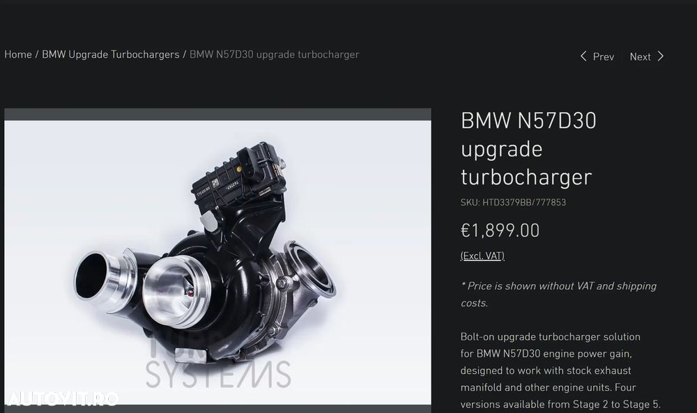 Turbina BMW TurboSystems 500cp+ BMW E90 E91 F10 F11 F01 Turbo cu mic defect,cititi anuntul Turbo cu rulmenti - 7