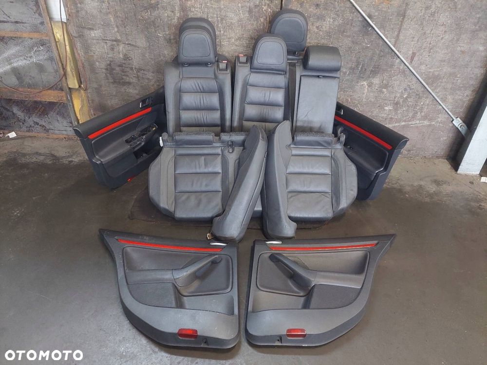 FOTELE KOMPLET LEWY PRAWY KANAPA TYŁ + BOCZKI VOLKSWAGEN GOLF V GTI SKÓRA - 1