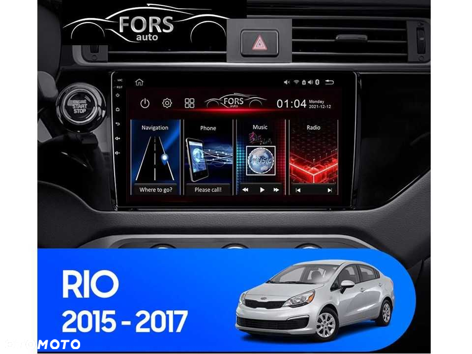 Radio samochodowe Android Kia K3 RIO (z otworem SRS, LHD, UV) 2015-17 - 2