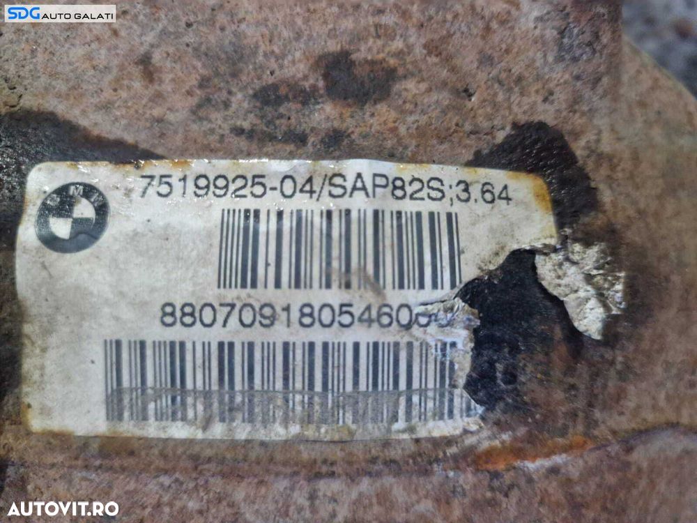 Grup Diferential Spate Raport 3.64 Cutie Viteze in 6 Trepte BMW Seria 1 E87 1.6 Benzina 1999 - 2020 Cod 7519925-04 [M9407] - 2