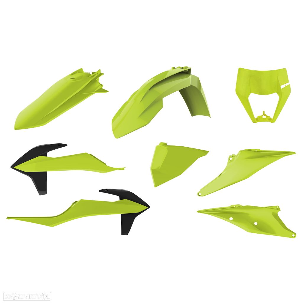 kit plasticos polisport amarelo fluor ktm exc-f 250 / 350 / 450 - 1