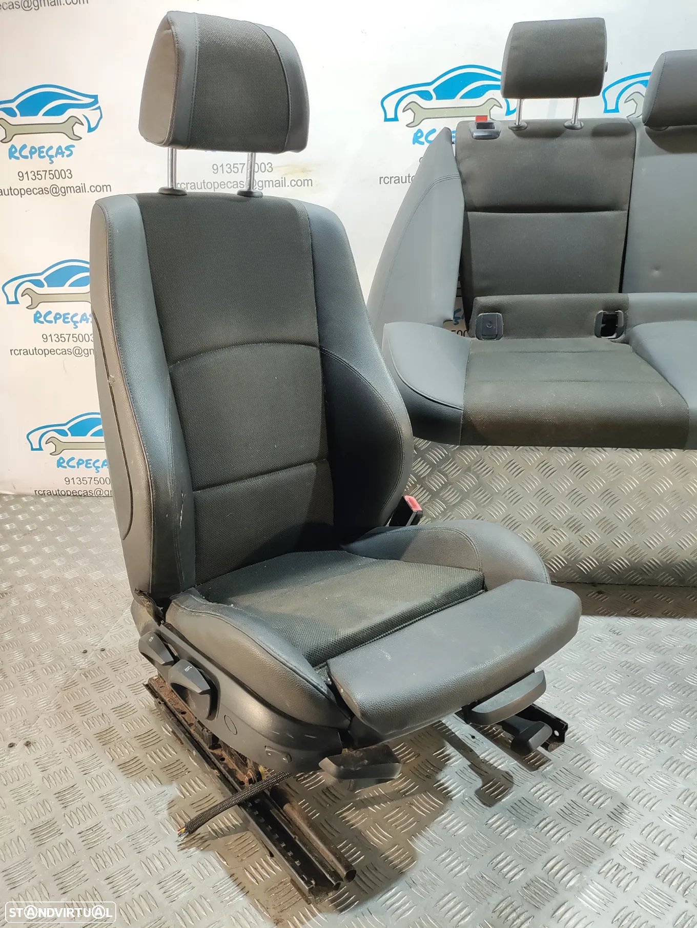 BANCO BANCOS ORIGINAIS BMW SERIE 1 E87 PACK M PELE TECIDO ELECTRICOS AIRBAG - 2