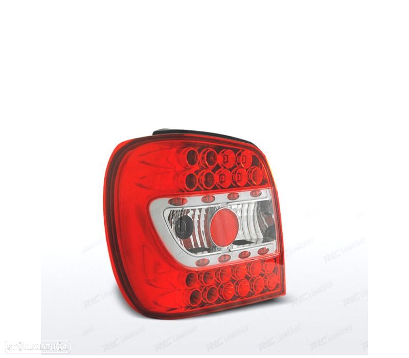 FAROLINS TRASEIROS LED PARA VOLKSWAGEN VW POLO 6N 94-99 VERMELHO BRANCO - 1
