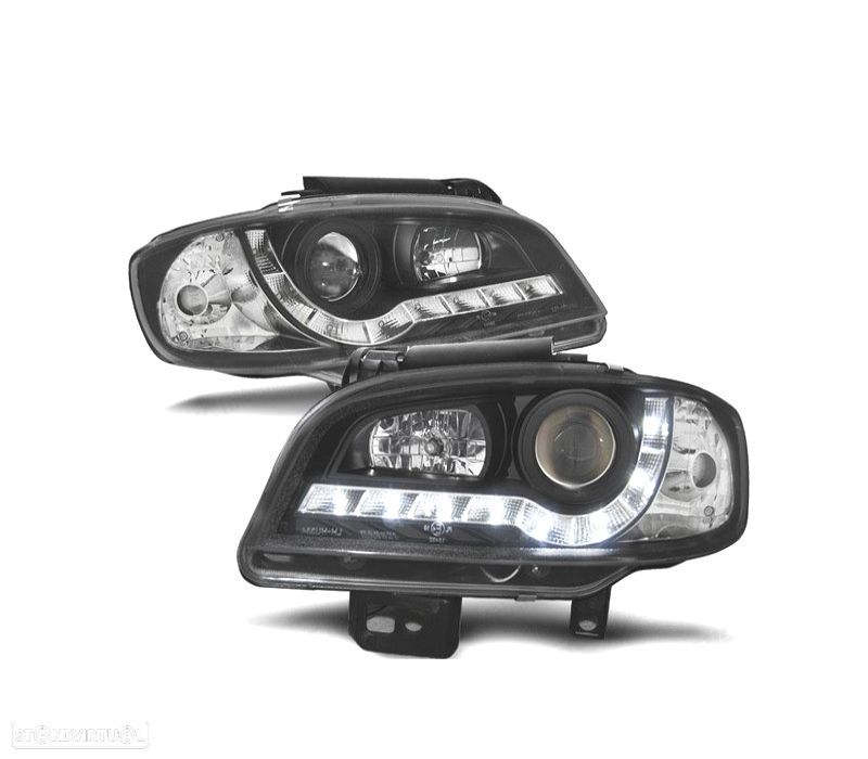 FAROIS FRONTAIS PARA SEAT IBIZA CORDOBA 6K2 99-02 LUZ DIURNA FUNDO PRETO - 1