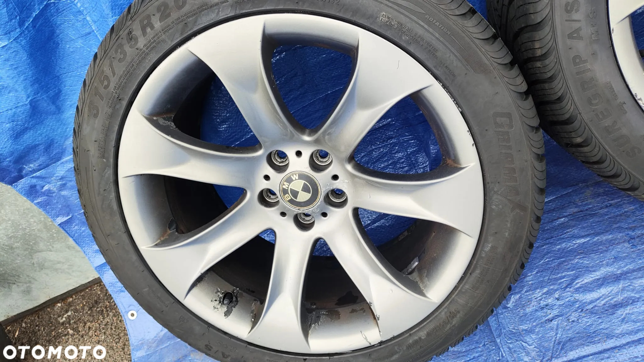 KOŁA FELGI ORYGINALNE STYLING 168 20 CALI 6766068 6766069 9.5J IS45 10.5J IS30 OPONY WIELOSEZONOWE 2024R JAK NOWE UNIGRIP LATERAL FORCE 4S 275/35R20 GRIPMA SUPERGRIP A/S 315/35R20 BMW X5 E53 - 3