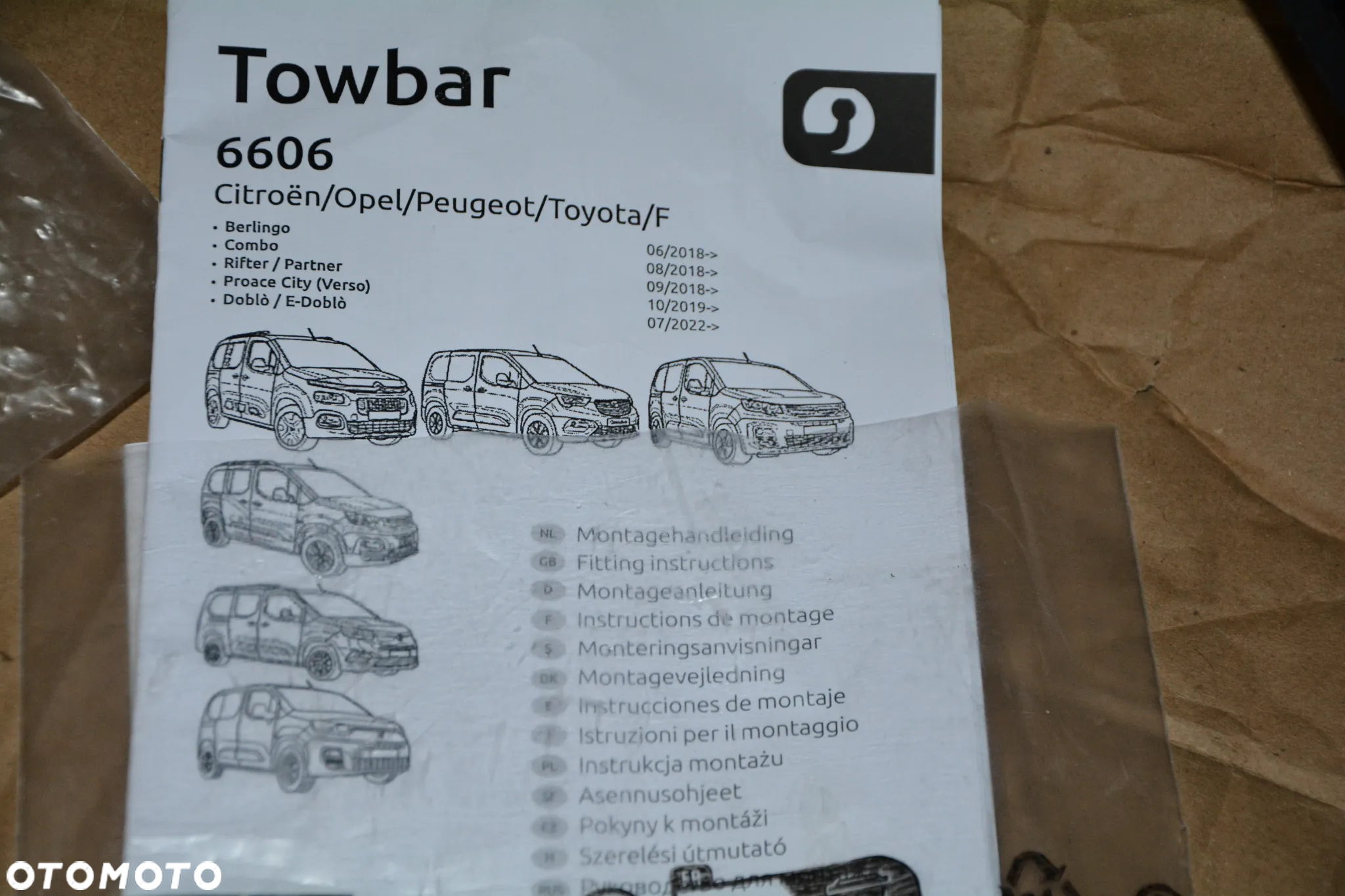 Citroen Berlingo / Opel Combo/ Toyota Proace /hak holowniczy wypinany na klucz - 5