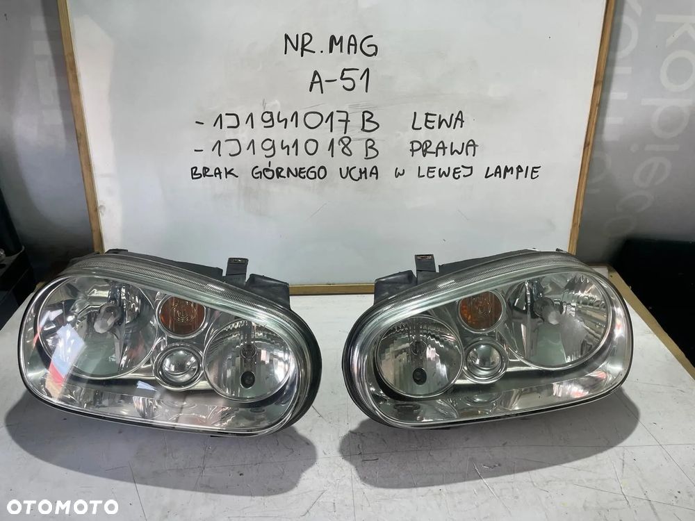 LAMPA LEWA PRAWA PRZÓD KPL VW GOLF IV 1J1941017B 1J1941018B - 1