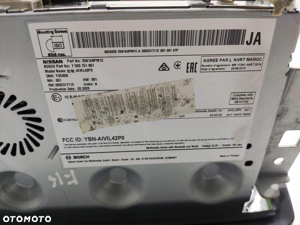 FABRYCZNA NAWIGACJA RADIO NISSAN JUKE II F16 2019-2024 2591A-6PM1C - 6