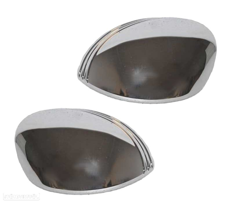 CAPAS DE ESPELHOS RETROVISORES CITROEN C2 C3 02-10 PEUGEOT 206 98-09 CROMADO - 3