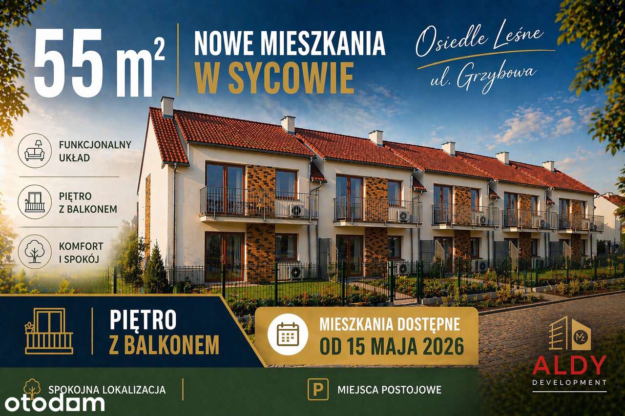 Nowe mieszkania 55 m2 - Syców - Osiedle Leśne, ul. Grzybowa