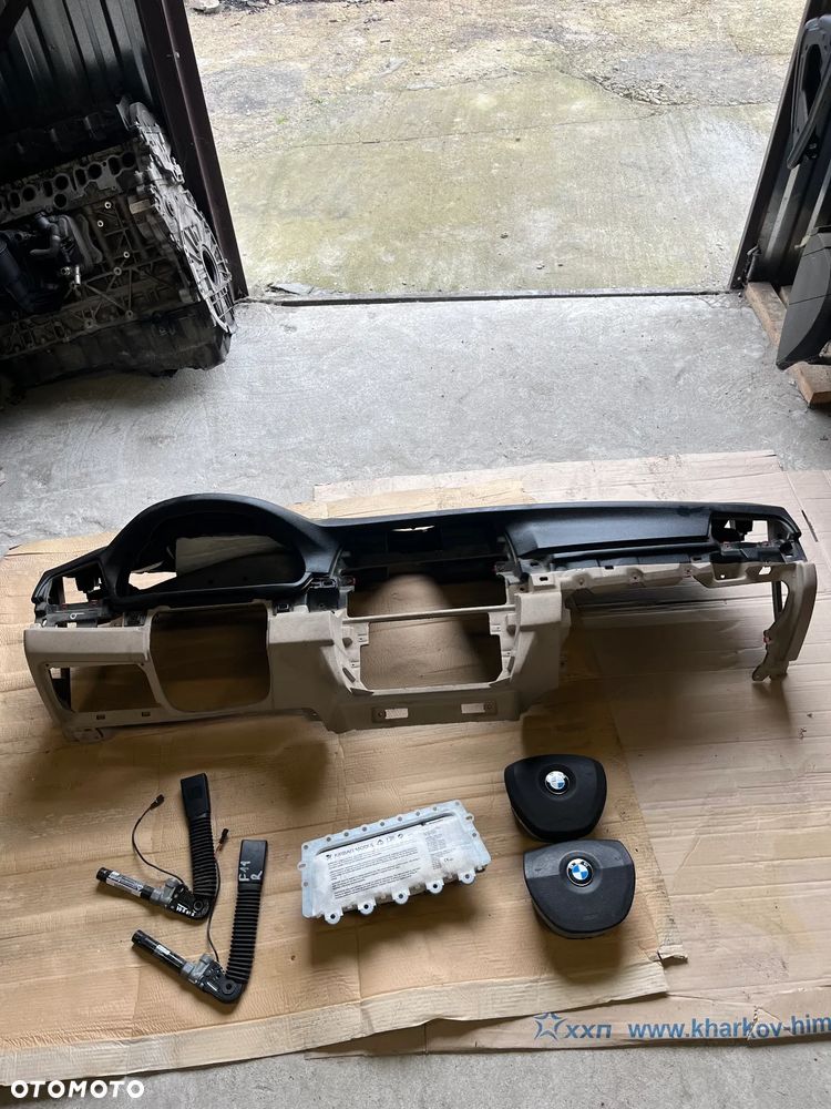 BMW 5 F10 F11 DESKA ROZDZIELCZA KOKPIT KONSOLA ARIBAG NAPINACZE ORYGINAŁ KOMPLET - 2