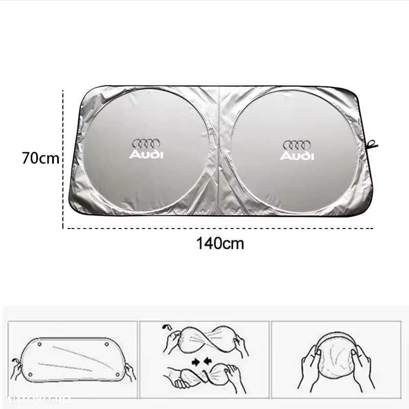 Parasolar AUTO Parbriz AUDI A3 A4 A5 A6 Q3 Q5, 140x70cm, Ultra Pliabil - 4