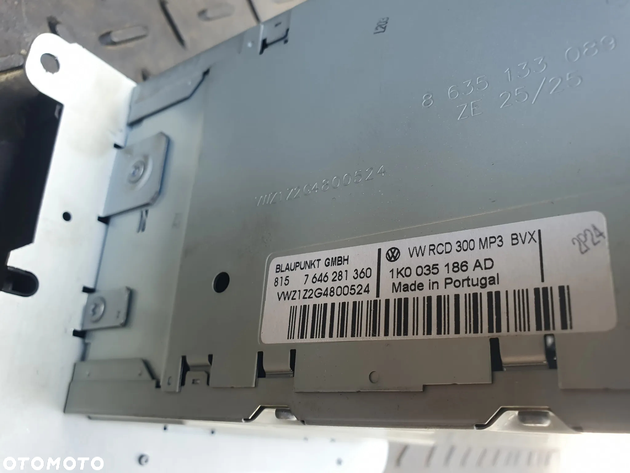 VOLKSWAGEN RADIO FABRYCZNE CD 1K0035186AD RADIOODTWARZACZ CADDY III GOLF V PASSAT B6 TOURAN I - 5