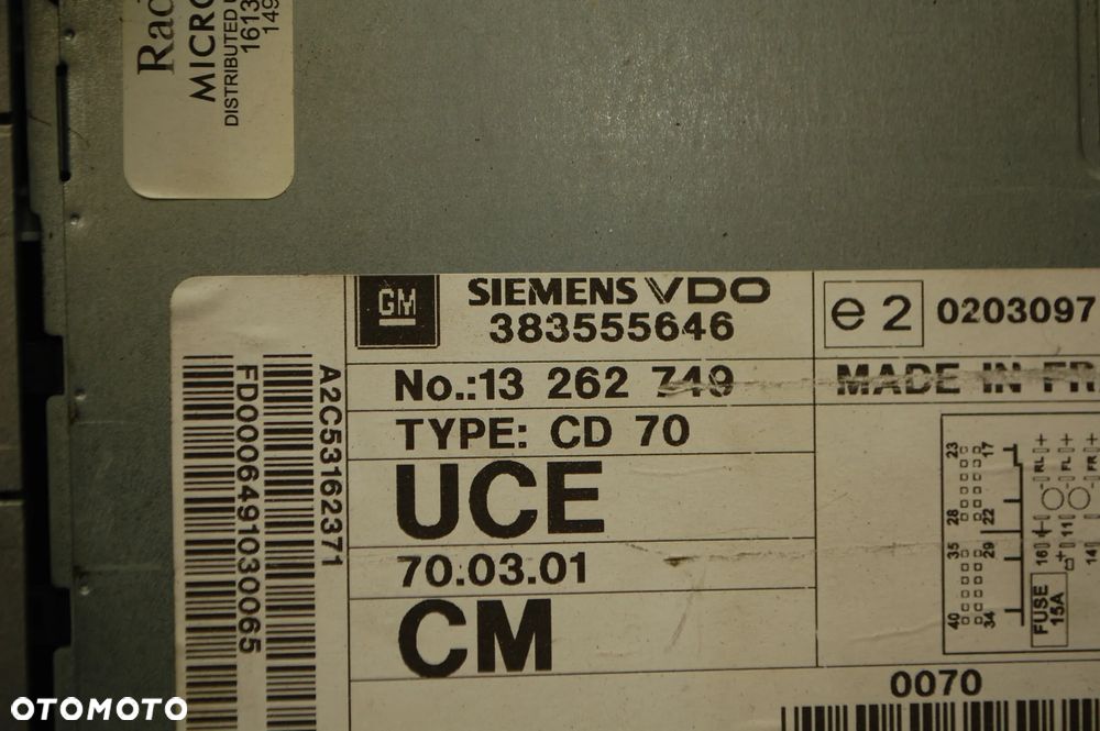 RADIO FABRYCZNE OPEL ASTRA III H 13262749 + EKRAN + PŁYTKA NAWIGACJI 13111163 - 4