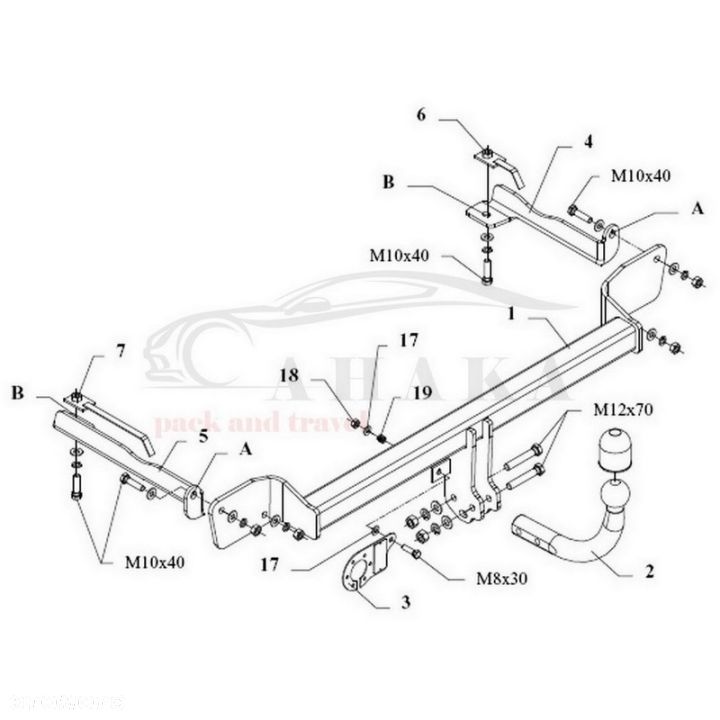 Hak Holowniczy Odkręcany Do Fiat Punto Iii, Grande Punto Hatchback 2006-2011 - 3