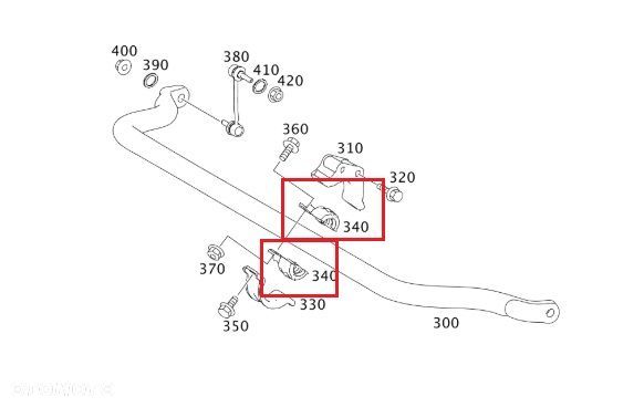 MERCEDES GL ML W164 Guma stabilizatora przod OE - 2