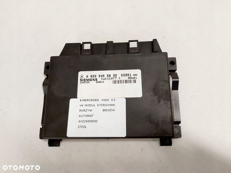 MERCEDES W220 5.0 V8 MODUŁ STEROWNIK SKRZYNI BIEGÓW AUTOMAT A0225455032 - 1