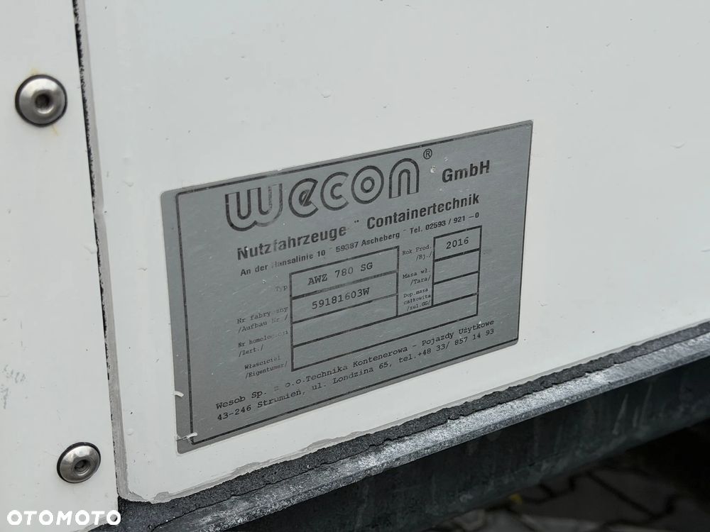 Wecon PRZYCZEPA // FIRANKA // 7,70 M //  UŻYTKOWANA OD 2018 // 1 WŁ // ZSUWANY/PODNOSZNY DACH // - 10