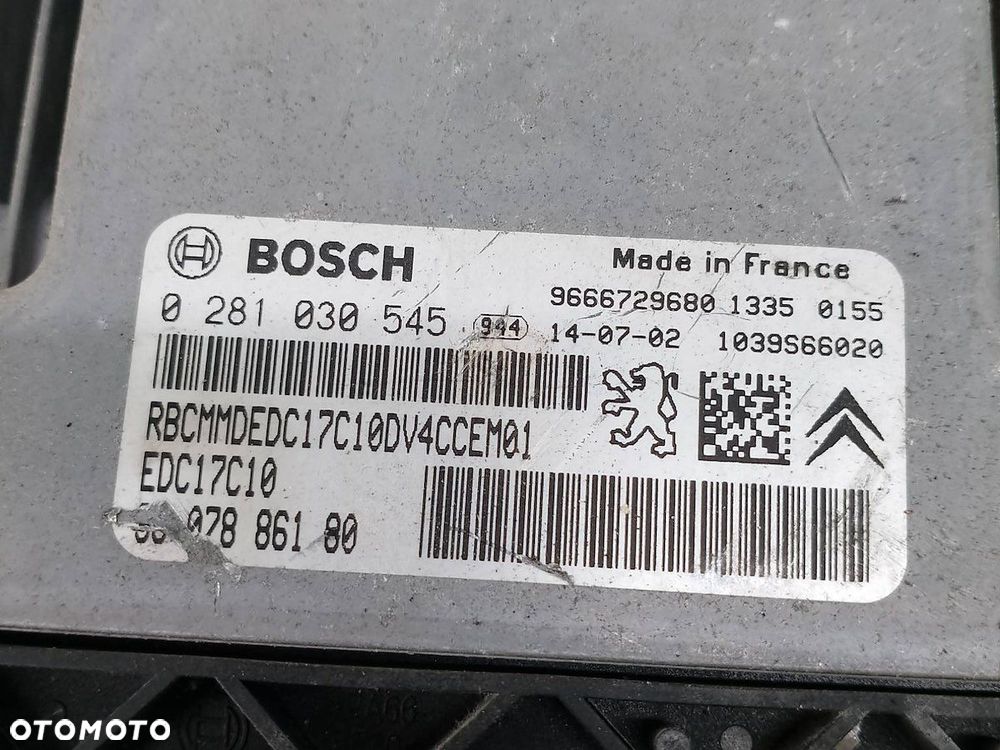 KOMPUTER, STEROWNIK CITROEN C3 II FL 0281030545  9666729680 BOSCH 1.4 HDI - 5