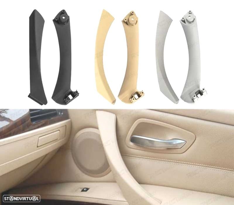 PUXADOR DE PAINEL DE PORTA PARA BMW SERIE 3 E90 E91 LADO DIREITO PRETO - 1