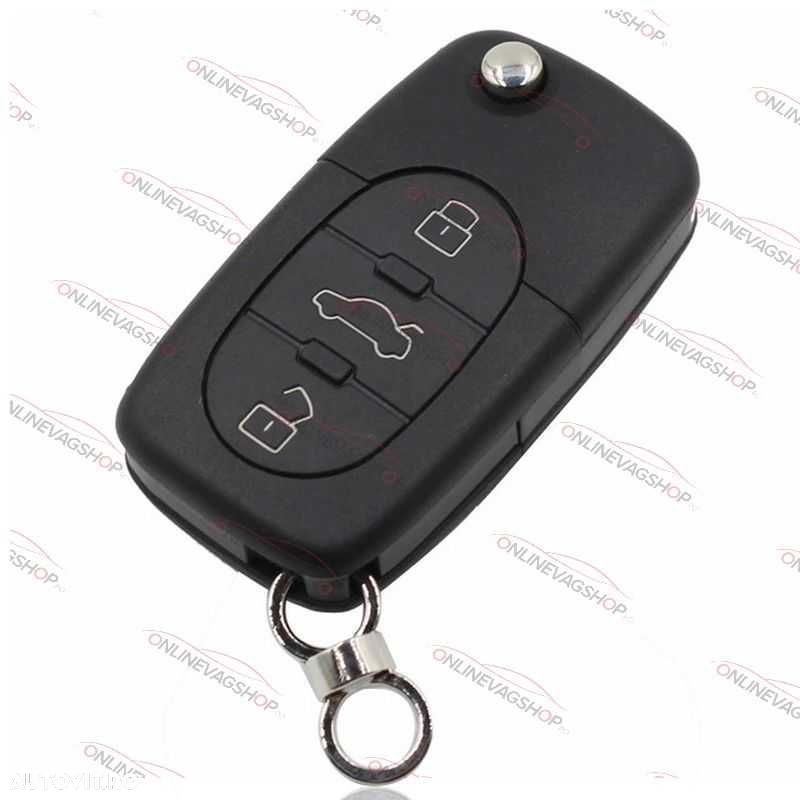 Carcasa cheie Audi 3 butoane briceag cu 2 baterii CR1616 - 3