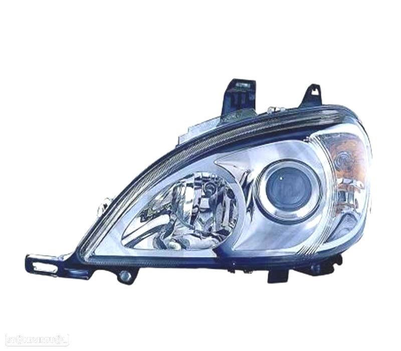 FAROL OPTICA ESQUERDA MERCEDES CLASSE ML W163 01-05 CROMADO - 1