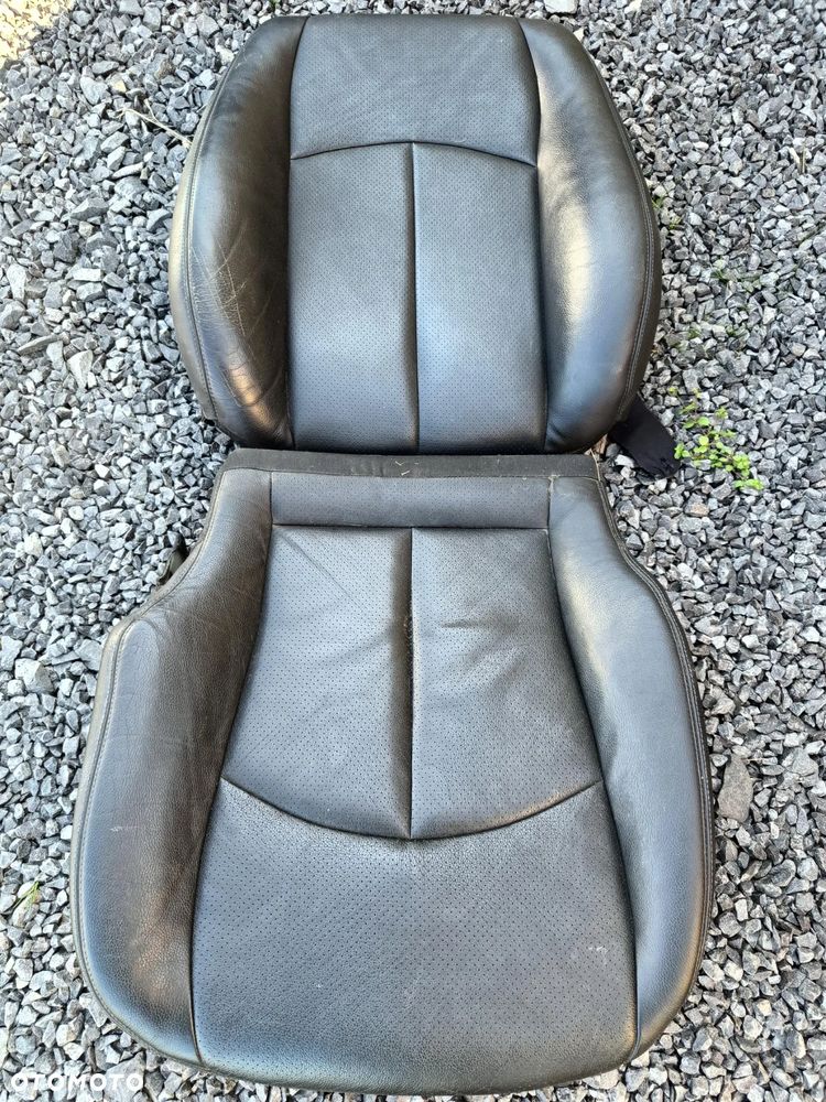 MERCEDES W211 FOTEL LEWY PRAWY CZARNY SKÓRA - 1