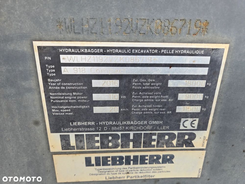 Liebherr A918 Compact / z Niemiec / Stan idealny / - 9