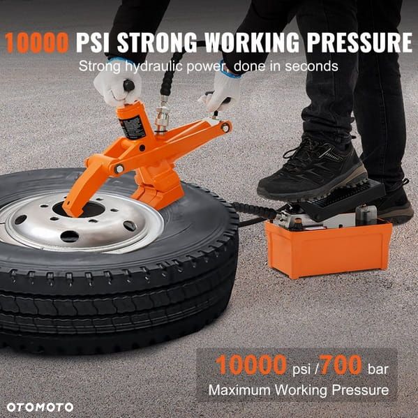 Hydrauliczno-pneumatyczny zbijak do opon z pompą 700Bar Odbijacz do opon, Zbijak stopki zestaw do dużych kół Odpiekacz - 3