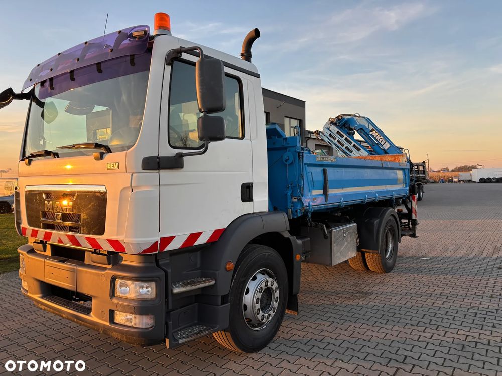 MAN TGM 18.250 4x2 wywrotka MEILLER z HDS MKG z czerpakiem i rotatorem , łyżką , obrotnica , HDS wyprowadzona 5 i 6 funkcja, bardzo dobry stan, idealny do kostki , komunalki , - 1