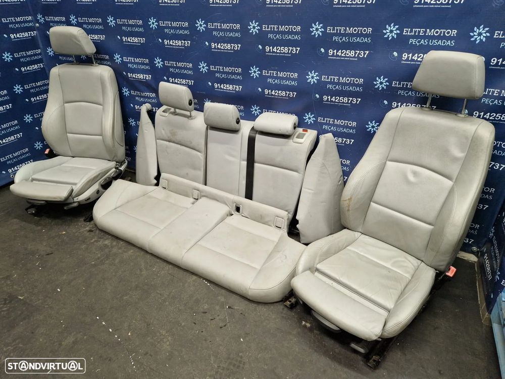 Jogo de bancos usados BMW SERIE 1 PACK M 5 PORTAS BMW E87 E81 PELE CINZA QUARTELAS - 1