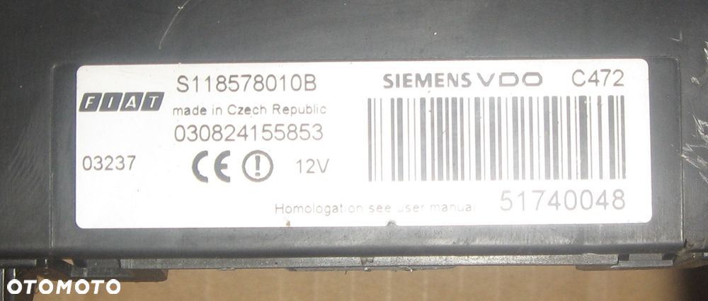 sterownik silnika FIAT PANDA II 1.1 8V 55192634 zestaw startowy - 7