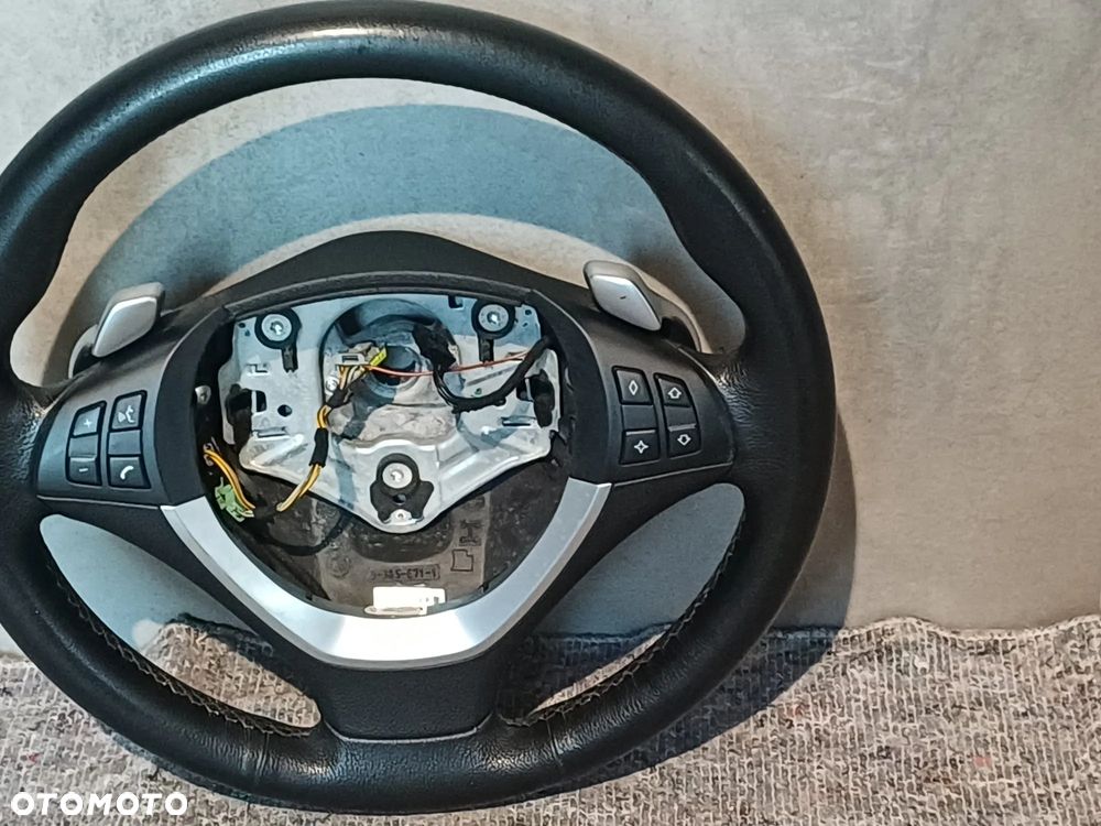 NR 592 Kierownica multifunkcja BMW X6 E72 E71 skóra łopatki 9149030 - 4