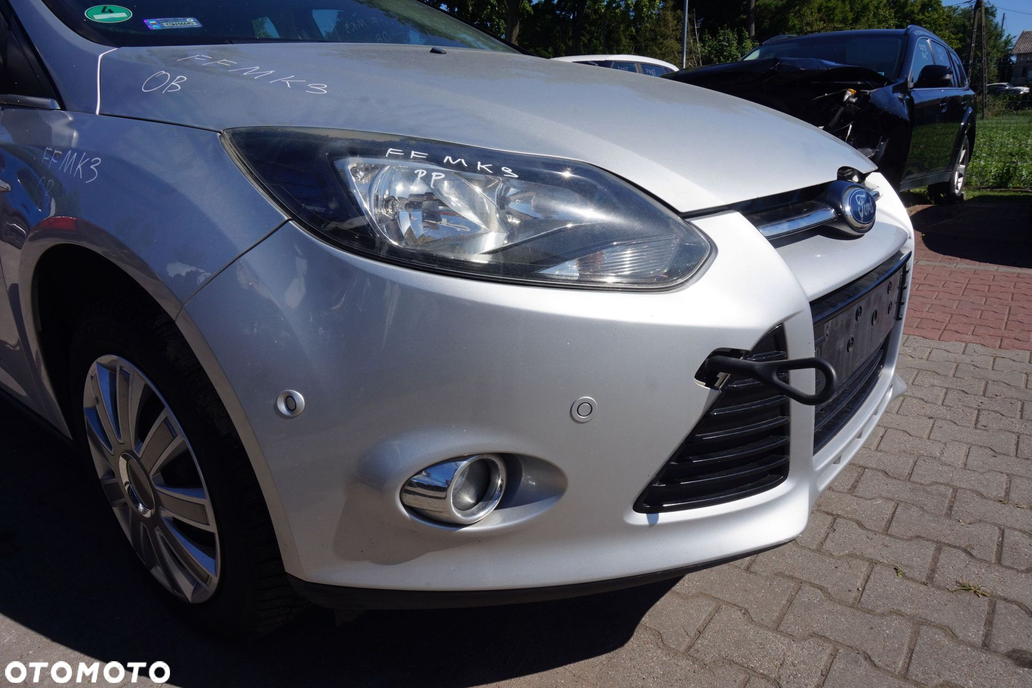 MASKA ZDERZAK BŁOTNIKI LAMPY FOCUS III MK3 OB 0B  FORD 2010-2014 SREBRNY PRZÓD KOMPLETNY - 8