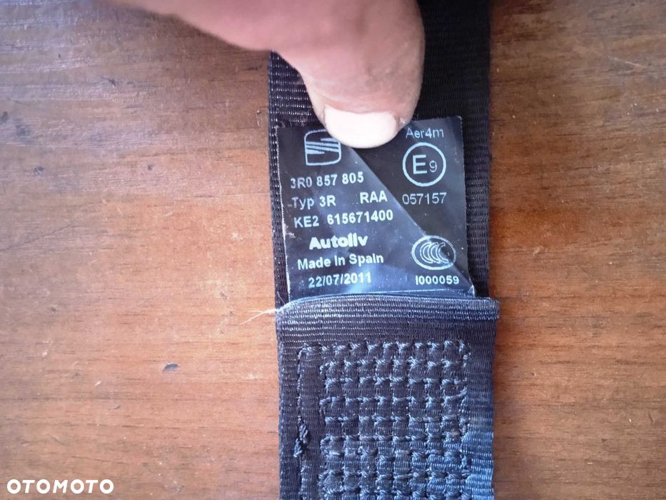 Pas bezpieczeństwa przód lewy prawy tył Seat Exeo 3r1857706, 3r1857705, 3r0857805, - 4